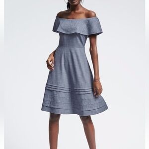 Banana Republic Chambray Off the Shoulder Dress
